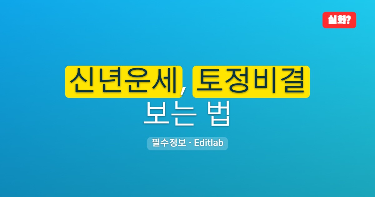 2026 신년운세, 토정비결 보는 법과 무료 확인