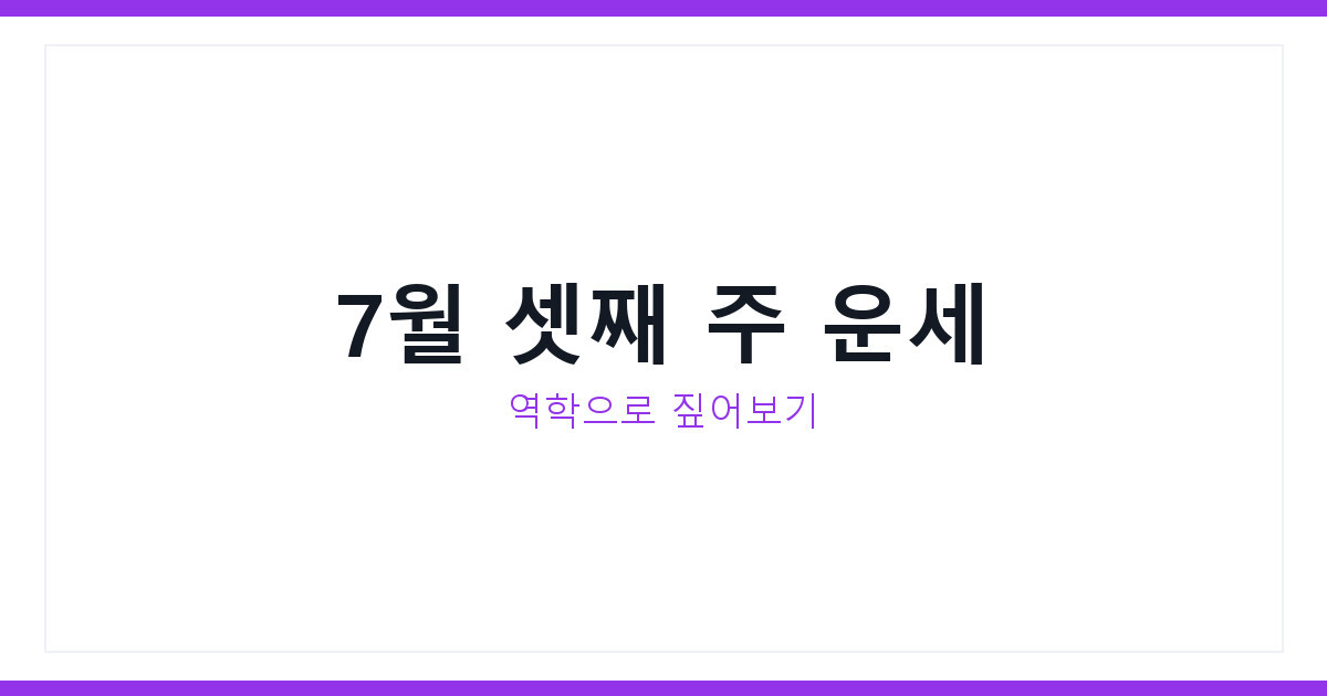 운세 보는 법, 2026년 7월 셋째 주 별자리 운세까지 총정리