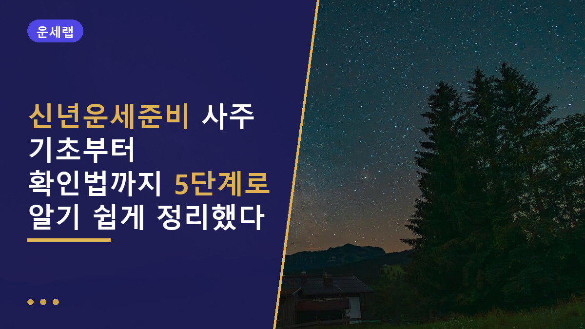 신년운세준비