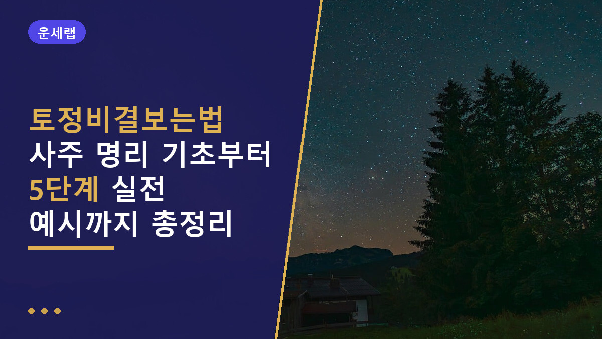 토정비결보는법