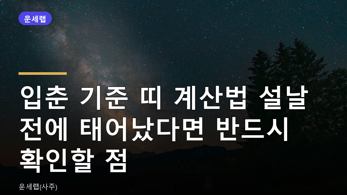 입춘 기준 띠 계산법