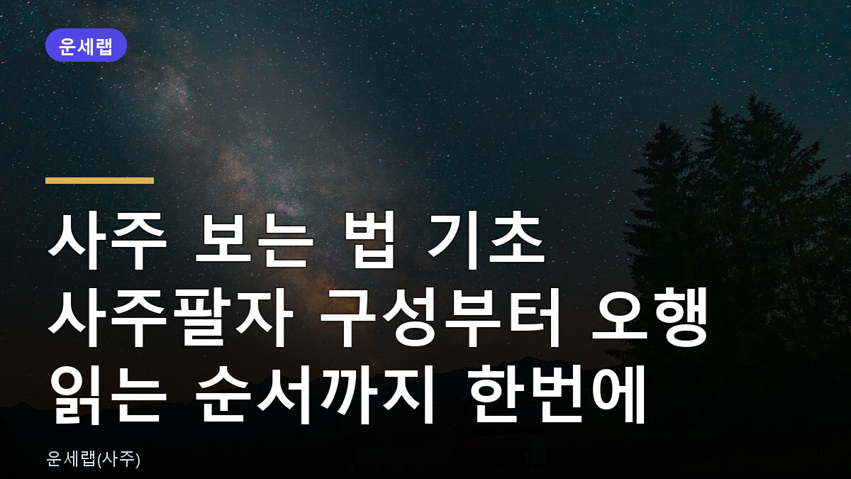 사주 보는 법 기초