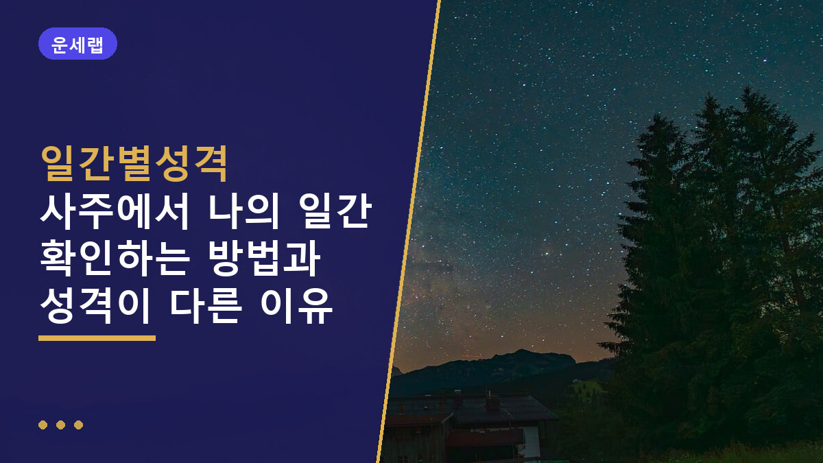 일간별성격 사주에서 나의 일간 확인하는 방법과 성격이 다른 이유