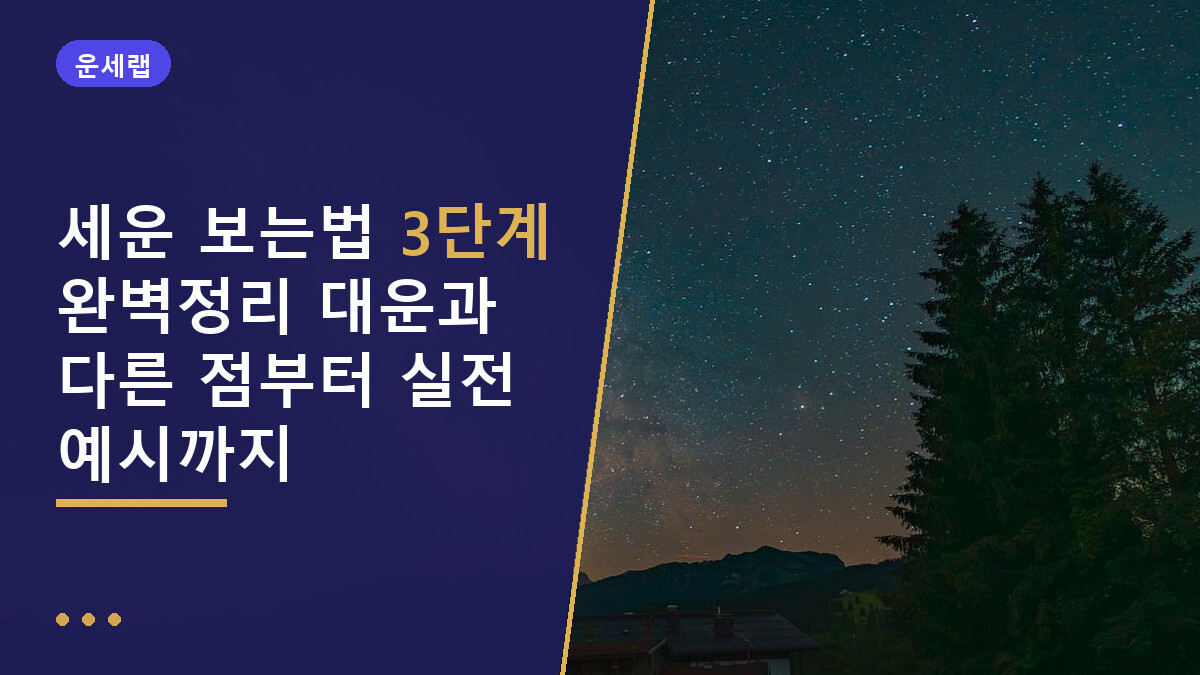 세운 보는법 3단계 완벽정리 대운과 다른 점부터 실전 예시까지