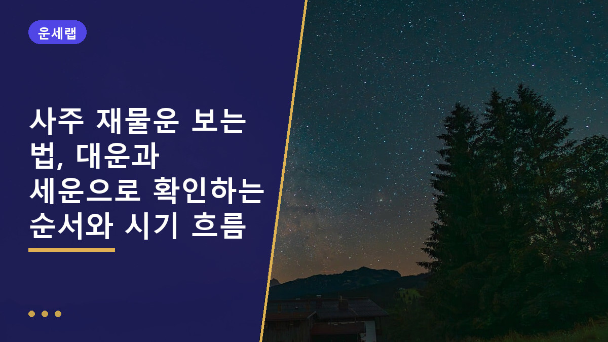 사주 재물운
