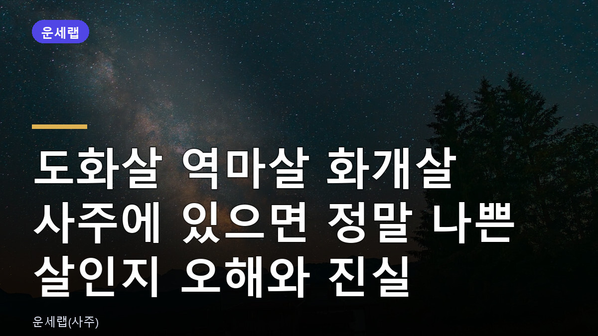 도화살 역마살 화개살