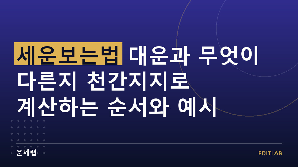 세운보는법 대운과 무엇이 다른지 천간지지로 계산하는 순서와 예시