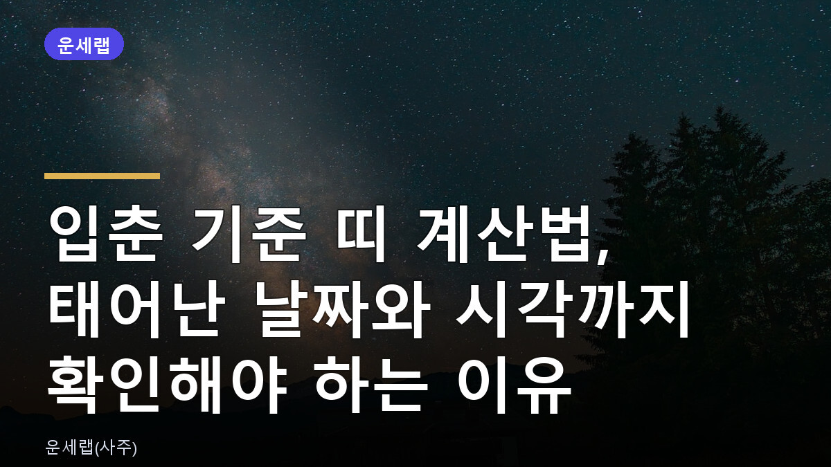 입춘 기준 띠 계산