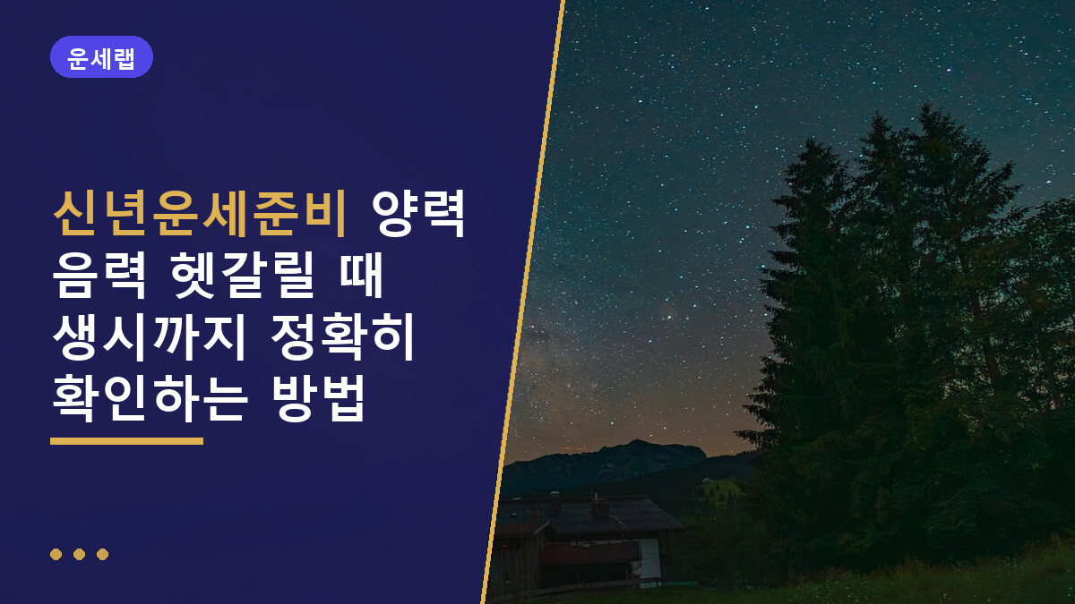 신년운세준비