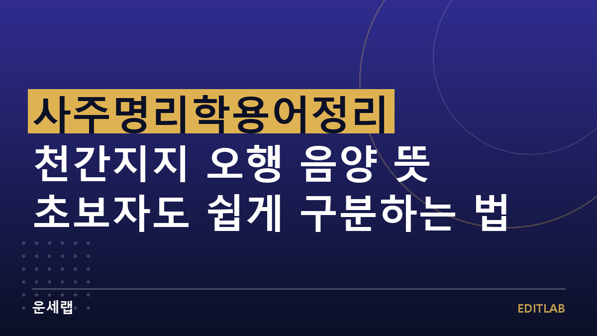 사주명리학용어정리