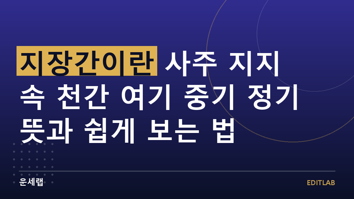 지장간이란 사주 지지 속 천간 여기 중기 정기 뜻과 쉽게 보는 법